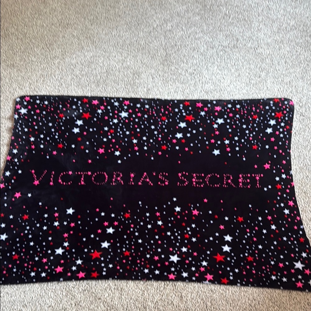 Victoria's Secret Black Blanket with Starry Design